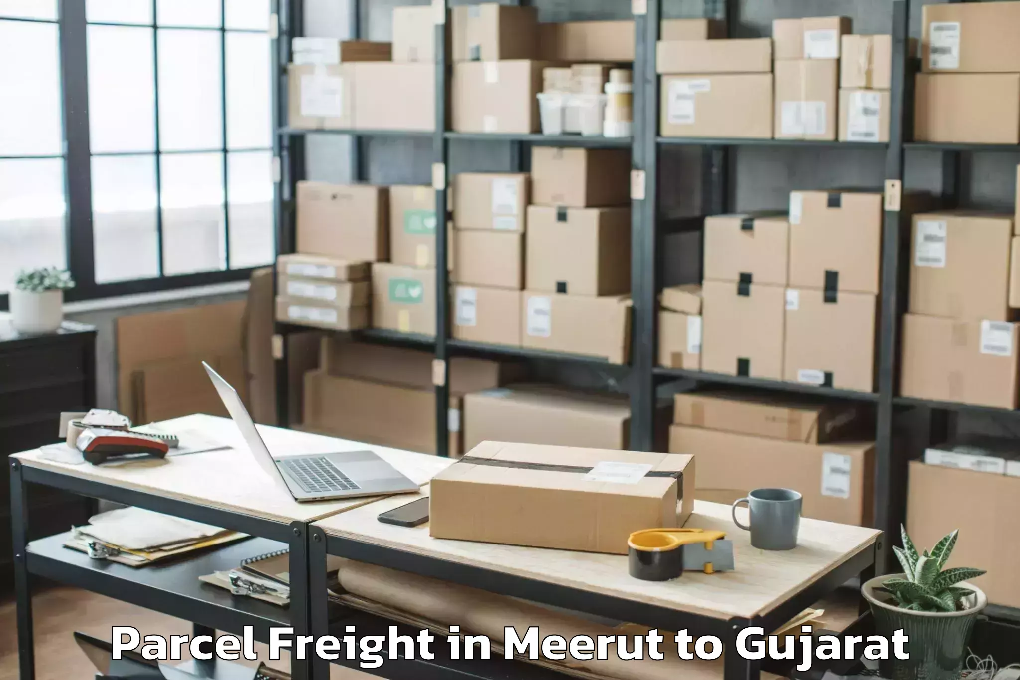 Easy Meerut to Khambhat Parcel Freight Booking